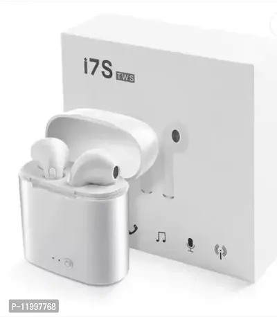 I7s Bluetooth Earphone, with Active Noise Cancellation Bluetooth Headset  (White, True Wireless)-thumb0
