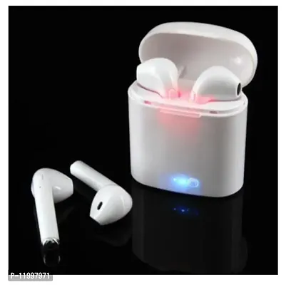 i7s Twins with Portable INBUILT CHARGER Bluetooth Mic Bluetooth Headset  (White, In the Ear)-thumb0