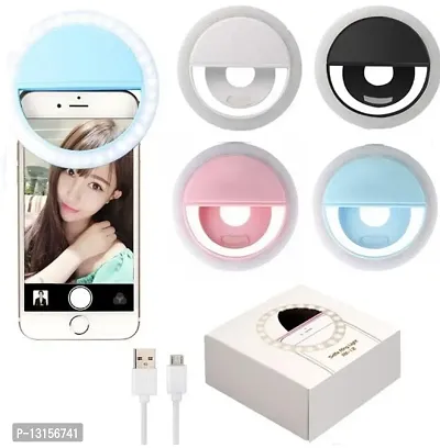 Selfie Light for All Smartphones, Tablets Enhancing Ring Light with 3 Level of Brightness for Photography Video Calling-thumb0