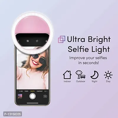 Selfie Ring Light, SHEGINEL Clip on Phone Ring Light 3 Tones Selfie Light for Phone with 40 LED Beads Makeup Light