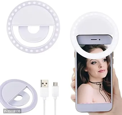 Portable LED Ring Selfie Light for All Smartphones, Tablets Enhancing Ring Light with 3 Level of Brightness for Photography Video Calling