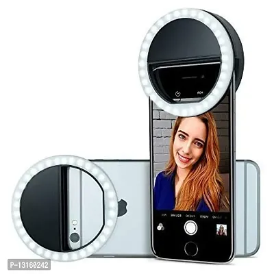 Portable LED Ring Selfie Light for All Smartphones, Tablets Enhancing Ring Light with 3 Level of Brightness for Photography Video Calling