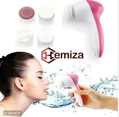 5 in 1 Multi Function Electric Face Beauty Massager/Facial Massager/face Scrubber Skin Smoothing 5 in 1 Portable Compact Body  Face Beauty Care Facial Massager Massager  (pink, white)-thumb0