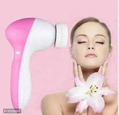 5 IN 1 FACE MASSAGER 5 in 1 Beauty Massager Care Brush Massager Scrubber Face Skin Care Massager  (Pink)-thumb0