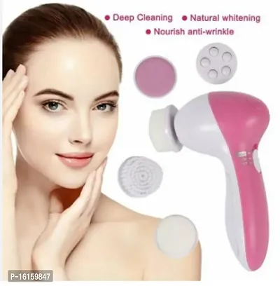 5 IN 1 FACE MASSAGER 5 in 1 Beauty Massager Care Brush Massager Scrubber Face Skin Care Massager  (Pink)-thumb3
