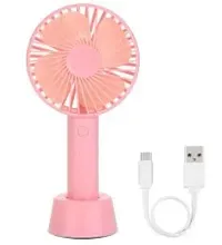 Fan Portable, Hand held Personal Fan Rechargeable Battery Operated Powered Cooling Desktop Electric Fan with Base, 2500Mah Battery 4 Modes for Home Office Travel Outdoor (Pink)-thumb1