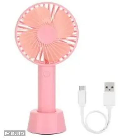 Fan Portable, Hand held Personal Fan Rechargeable Battery Operated Powered Cooling Desktop Electric Fan with Base, 2500Mah Battery 4 Modes for Home Office Travel Outdoor (Pink)-thumb2