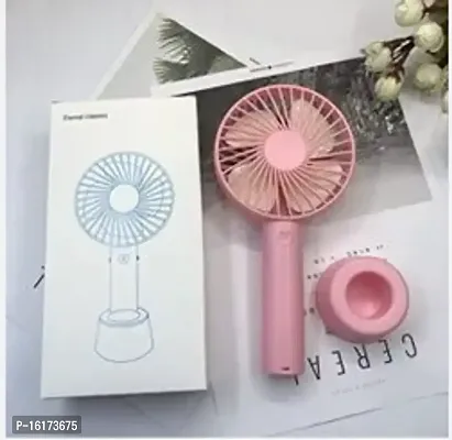 Mini Handheld Fan Portable, Hand held Personal Fan Rechargeable Battery Operated Powered Cooling Desktop Electric Fan with Base, 2500Mah Battery 4 Modes for Home Office Travel Outdoor (Pink)-thumb0