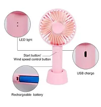 Mini Portable USB Hand Fan Built in Battery Chargeable, Table Fan with Stand Holder Handy (Multi-color Fan, Pack of 1 Hand Fan, USB Charger Cable with Stand) Shopping Wave Mini Portable USB Hand Fan B-thumb2