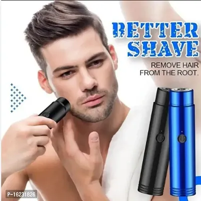 Mini Portable Electric Shaver for Men and Women, Unisex Travelling Washable USB Beard Shaver and Trimmer for face under Arms Painless Shaving Trimmer No-Noise. (BLUE POCKET TRIMMER MINI)-thumb0