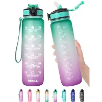 Water Bottle with Time Marker Leakproof Bottle for Fitness Sports Motivational Water Bottle with Time Marker-thumb1