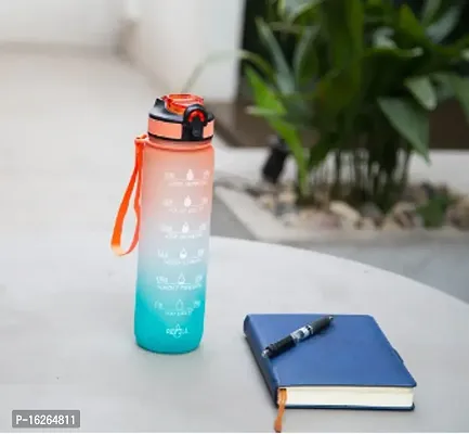 Bottle with Motivational Time Marker  Removable Strainer,Fast Flow BPA Free Non-Toxic for Fitness, Gym and Outdoor Sports-thumb0