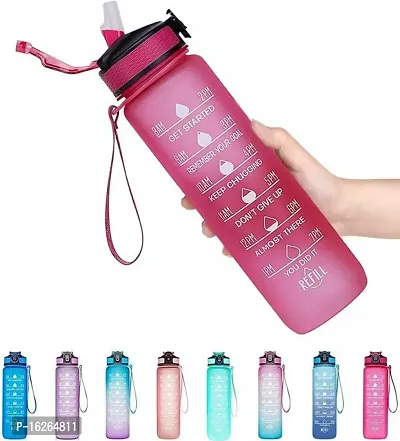 Bottle with Motivational Time Marker  Removable Strainer,Fast Flow BPA Free Non-Toxic for Fitness, Gym and Outdoor Sports-thumb2