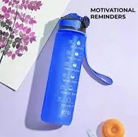 Water Bottle 1 litres with Motivational Time Marker, Durable BPA-Free Non-Toxic Water Bottle With Botttle Cleaning Brush - 1000 ml, Pack of 1 (Multicolor-thumb1