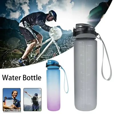 Water Bottle 1 litres with Motivational Time Marker, Durable BPA-Free Non-Toxic Water Bottle With Botttle Cleaning Brush - 1000 ml, Pack of 1 (Multicolor-thumb3