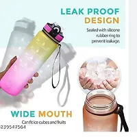 Water Bottle 1 litres with Motivational Time Marker, Durable BPA-Free Non-Toxic Water Bottle With Botttle Cleaning Brush - 1000 ml, Pack of 1 (Multicolor-thumb2