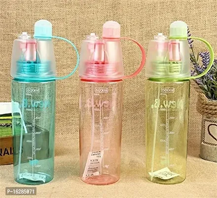 Mist Spray Bottle 2 in 1 Drink and Mist Water Bottle, Sports Spray Water Bottle Straw Outdoor Bicycle Water Mist Spray Bottle Sippers Dishwasher Safe, BPA-Free, 600ml-thumb3