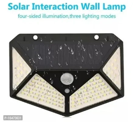 Automatic Solar Lights Outdoor, 100 LED Solar Security Light with Waterproof Wall Light Solar Powered and 3 Modes for Outdoor, Garden Wall, Solar Lights for Home (Pack--thumb3