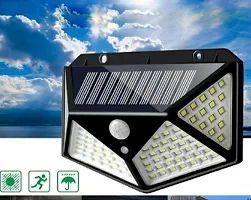 Solar Interaction Wall Lamp Solar Powered Motion Sensor Interaction Out Door Garden Wall 100 Led Lamp 3 Modes (Set of 1-thumb2