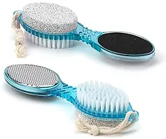 Multi use Pedicure Paddle Brush - 4 Step Pedicure (Cleanse, Scrub, File and Buff) - (Color may vary) By Bhagwati Enterprise Brand: Bhagwati Enterprise-thumb1