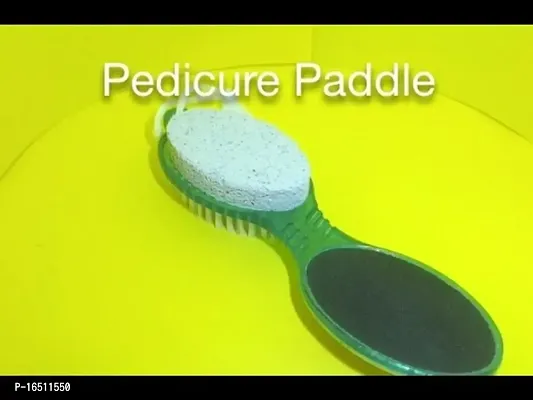 1 Multi Use Pedicure Paddle Brush (Cleanse, Scrub, File And Buff) Color May Vary