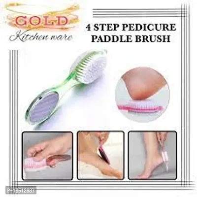 1 Multi Use Pedicure Paddle Brush (Cleanse, Scrub, File And Buff) Color May Vary-thumb2