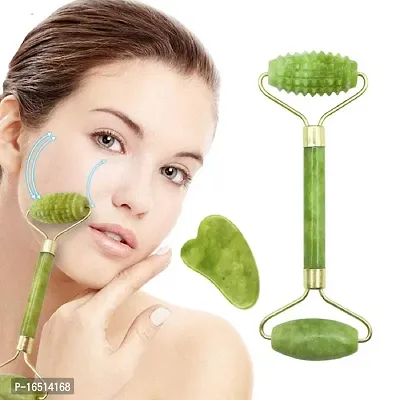 Manual Face Massager Jade Stone Roller for Facial Massage Under Eye Dark Circles Remover Beauty Massager for Face, Under Eye, Forehead, Neck Anti Aging Wrinkle Remover Tool,