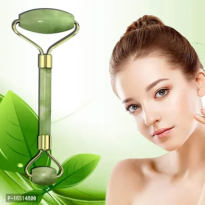 Manual Face Massager Jade Stone Roller for Facial Massage Under Eye Dark Circles Remover Beauty Massager for Face, Under Eye, Forehead, Neck Anti Aging Wrinkle Remover Tool,-thumb0