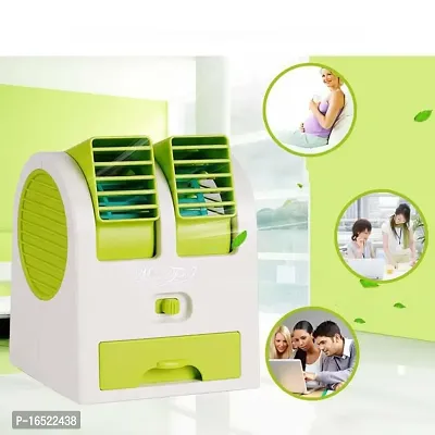 Mini Portable Dual Bladeless Small Air Conditioner Water Air Cooler Mini Cooler Multicolor Usb Air Cooler Green Brand Amazing-thumb2