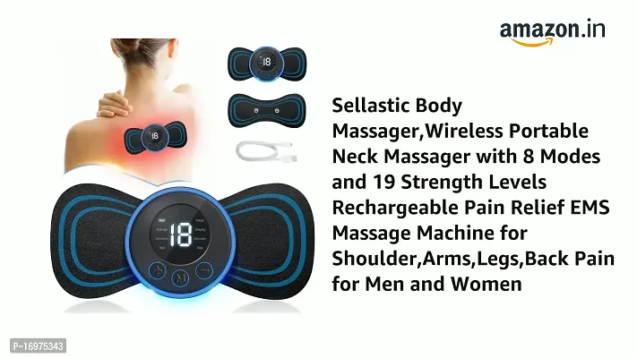 Neck Massager, Deep Tissue Back Massager for Pain Relief, Portable Mini Massager, Body Relaxation Electric Massager with Patches,Mini Neck Massager-thumb0