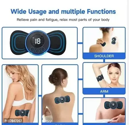 Mini Massager with Rechargeable, butterfly mini massager, ems massager, neck massager for cervical pain, mini massager, For Men,Women,Shoulder,Arms,Legs,Neck Full Body (3 EXTRA PAD GIVEN)(BLUE MINI MA