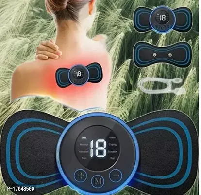 Mini Massager With Rechargeable Butterfly Mini Massager Ems Massager Neck Massager For Cervical Pain Mini Massager For Men Women Shoulder Arms Legs Neck Full Body 3 Extra Pad Given Blue Mini Ma Healthcare Massagers-thumb0