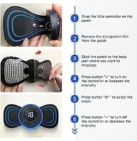 Mini Massager with Rechargeable, butterfly mini massager, ems massager, neck massager for cervical pain, mini massager, For Men,Women,Shoulder,Arms,Legs,Neck Full Body (3 EXTRA PAD GIVEN)(BLUE MINI MA-thumb2