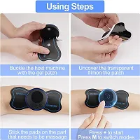 Mini Massager with Rechargeable, butterfly mini massager, ems massager, neck massager for cervical pain, mini massager, For Men,Women,Shoulder,Arms,Legs,Neck Full Body (3 EXTRA PAD GIVEN)(BLUE MINI MA-thumb1