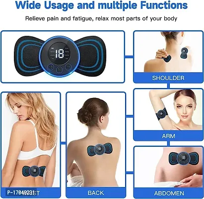 Mini Massager with Rechargeable, butterfly mini massager, ems massager, neck massager for cervical pain, mini massager, For Men,Women,Shoulder,Arms,Legs,Neck Full Body (3 EXTRA PAD GIVEN)(BLUE MINI MA-thumb3
