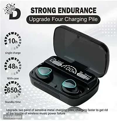 Bluetooth Earplugs in The Ear Stereo Sport Headsets Noise Reduction Headphones with Digital Display Black-thumb3