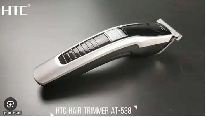 HTC AT-538 Men Rechargeable Professional Cordless Trimmer 45 min Runtime 45 Length Settings  (Silver)