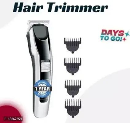 538 HTC-TRIMMER Rechargeable Professional Hair Trimmer Trimmer 60 min Runtime 4 Length Settings  (Silver, Black)-thumb0