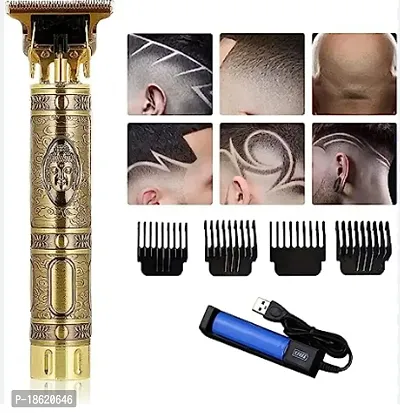 t99 Trimmer Haircut Grooming Kit Metal Body Rechargeable 42 Trimmer 10 min Runtime 4 Length Settings  (Gold)