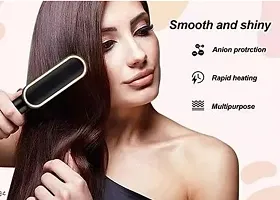 Hair Electric 3 in 1 Comb Brush Ceramic Fast Hair Straightener For Women's Legend of Korra Hair Straightening Brush with LCD Screen, Temperature Control Display,Hair Straightener (Multy)-thumb2