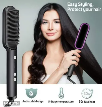 Hair Style Hair Straightening Iron With Comb, Fast Heating, Hair Straightener Brush-thumb0