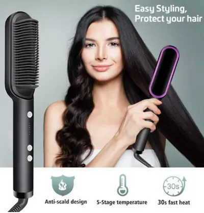 UCRAVO Electric Hair Brush 2 in 1 Hair Curler Brush Hair Comb Straighteners Curling Hair Iron Dual-Purpose Hair Straightener Styling Comb with 5 Temperature Control