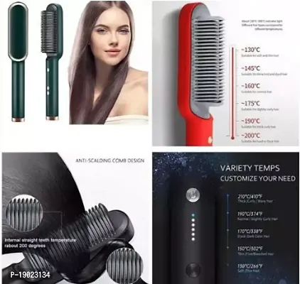 Electric Hair Straightener Comb Brush Women, Girls And Hair Straightening, Fast Smoothing Ceramic plate Comb With 5 Temperature Control (Multi Color-FH-909)-thumb3