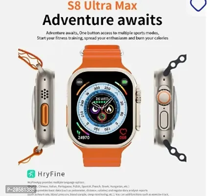 S8 Ultra Smart Watch with Zigzag Wrist Band (1.44 MM Display) (Orange) (assorted colour as per availbility)-thumb0
