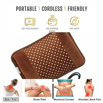 Velvet Electric Rechargeable hot Water Heating Bag/Hot Bottle Pouch Pad with Auto Cut for Pain Relief and Body Warming (Multi-Color)-thumb3