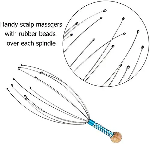 MAPPERZ scalp massager Manual Head Massage Hand Held Scalp Oil Massager Pain Relief/ 12 Fingers Head Scratcher For Head Massage Body Relaxing/ Head Scalp Massager