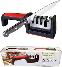 Kitchen Knife, 3-Stage Knife Sharpener, Vegetable Ceramics Peeler-X1 Knife Sharpening Steel  (Carbon Steel)-thumb1