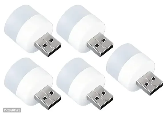 Mini USB Lights by Night Plug-LED Bulb Compact ,for Bedroom Bathroom (Pack of 5)-thumb0