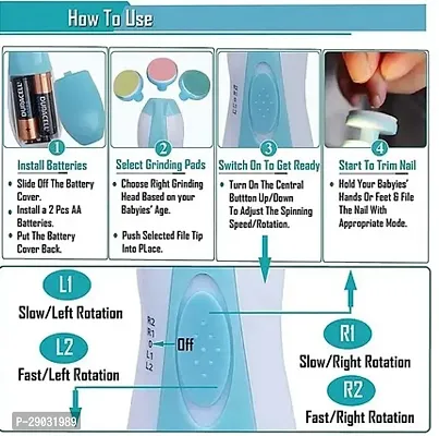 New Born Toes Fingernails Care 6 Grinding Heads Baby Nail Cutter