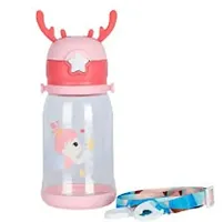 Deer Horn Design Cute Bottle for Kids with Adjustable Strap 600 ml Assorted-thumb1